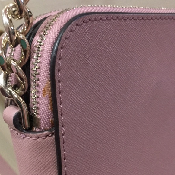 Kate Spade Cameron Mauve Double Zip Crossbody Purse Bag - Picture 5 of 15